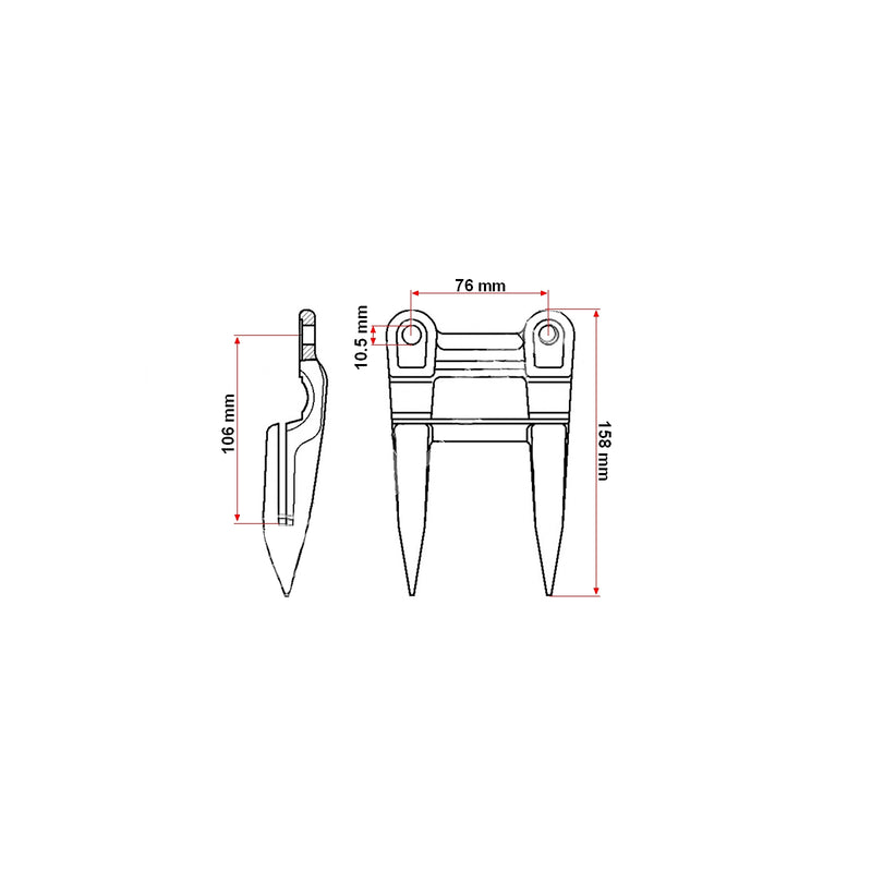 Dente doppio per mietitrebbia John Deere Z11228