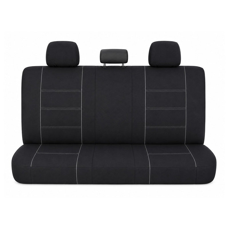 Set coprisedili universali per auto nero-grigio, materiale tessile 8 pezzi