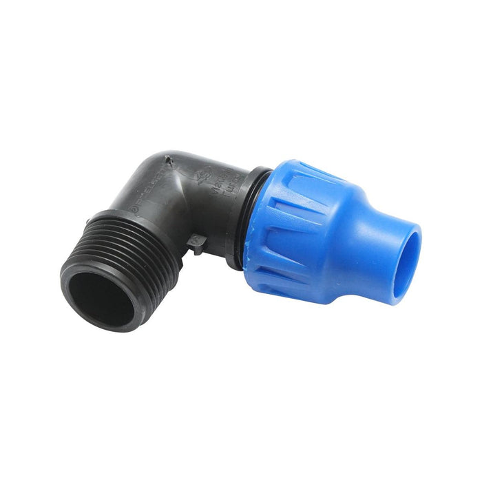 Gomito Compressione PN6-16mm X 3/4" per sistemi di irrigazione Raccordo/Giunto Maschio PN6-16mm X 3/4" Raccordo Compressione Manicotto Raccordo Compressione Tubo irrigazione