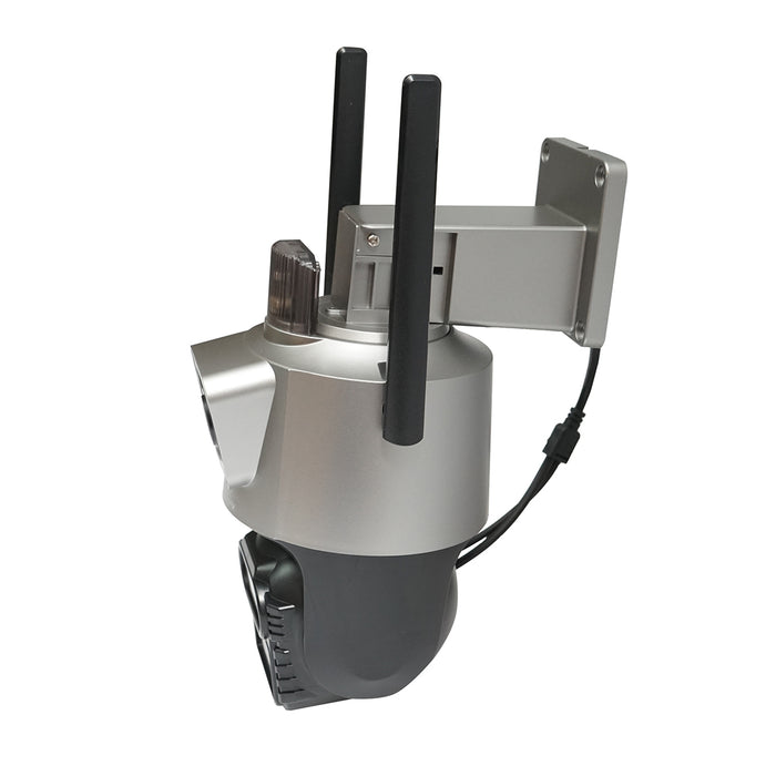 Telecamera di sorveglianza con 3 lenti, 2 obiettivi da 9 MP, P2P WIFI 2.4GHz, PTZ con sensore di movimento, sirena, rilevamento umano e applicazione iCSee