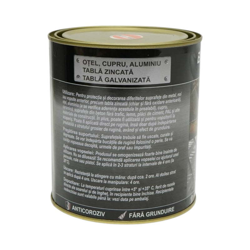 Smalto anticorrosivo 3 in 1, Giallo Sport, 750 g, per metallo, applicabile direttamente sulla ruggine, a base d'acqua. Breckner Germany