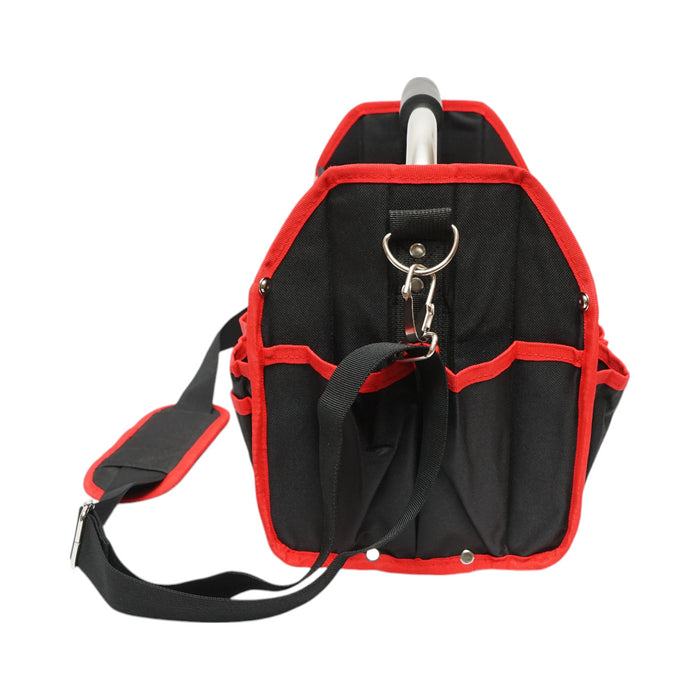 Borsa per attrezzi aperta con 15 tasche, manico in acciaio inossidabile 420x210x290mm