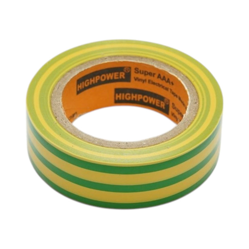 Nastro isolante in vinile giallo-verde 19 mm x 9 m – Ignifugo, alta qualità (AAA+)