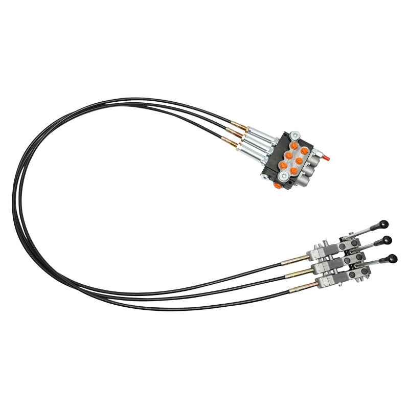 Distributore idraulico a 3 leve, lunghezza cavo 2 m, pressione 250 bar, portata 40 L/min Breckner Germany