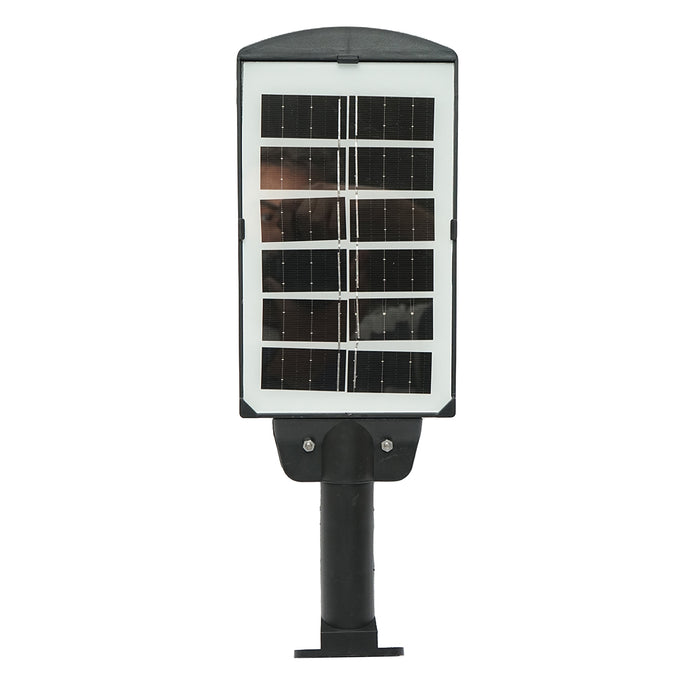 Lampada solare LED illuminazione stradale 6500K con pannello solare 3W, batteria 18000mAh, montaggio su palo IP67