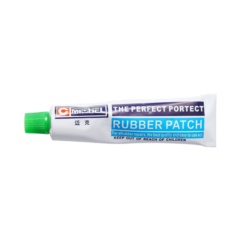 Set di 48 toppe ovali per vulcanizzazione (24x35 mm) + 1 tubetto di adesivo da 20 ml per camere d'aria – M-48 Michel