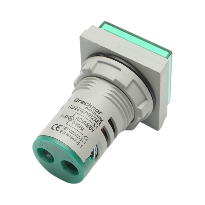 Voltmetro digitale e indicatore di frequenza LED verde 0-99Hz/50-500V AC Ø 22mm Breckner Germany