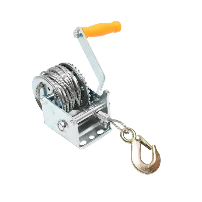 Verricello manuale Hoteche – 270 kg con tamburo e cavo da 4,5 mm / 8 m