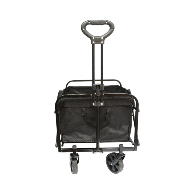 Carrello pieghevole per giardino e campeggio con ruote, manico estensibile, telaio in metallo e struttura in tessuto (70x48x47 cm) Breckner Germany