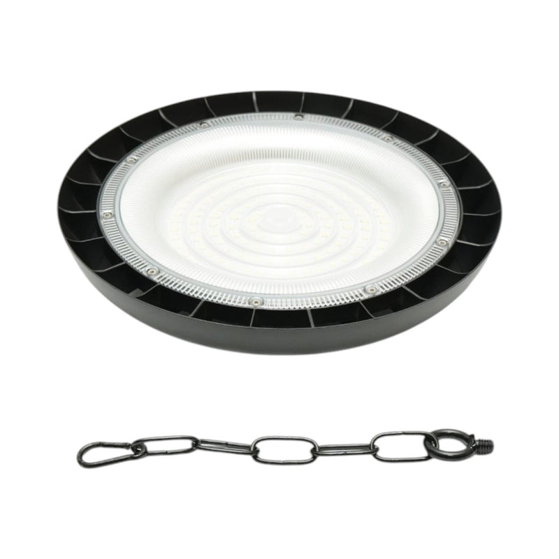 Lampada industriale LED UFO High-Bay da 100 W, 100-265 V, 6500 K, 12000 lm per capannoni industriali e magazzini, 290x32 mm, IP65 Breckner Germany