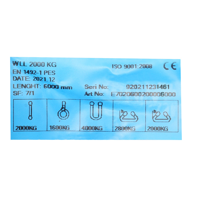 Cinghia di sollevamento 6mx50mm 2T