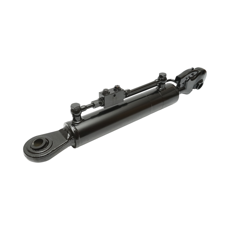 Tirante centrale idraulico regolabile 640–920 mm, categoria 2-2, con attacco rapido, corsa 280 mm, perno da 25,4 mm, stelo da 35 mm.