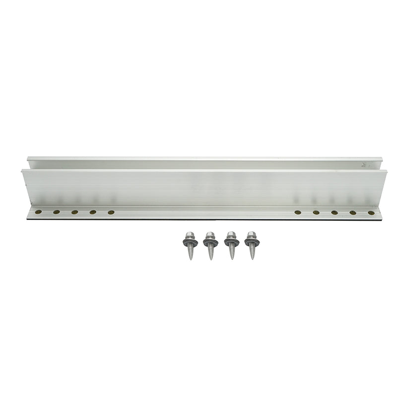 Supporto per guida a profilo a H (385x50 mm) con viti e guarnizione in EPDM per il montaggio di pannelli solari fotovoltaici, Sistema A, 20 mm