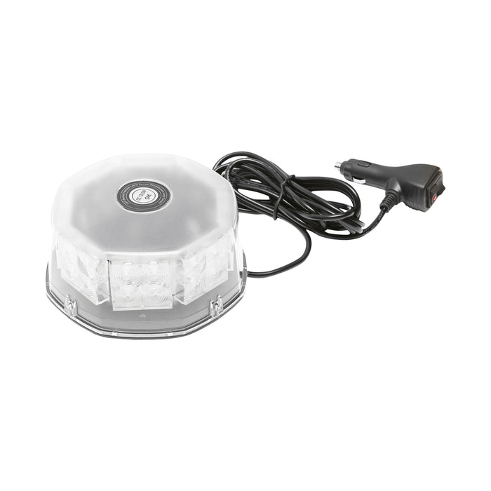 Lampeggiante rotondo di segnalazione con 32 zone LED SMD, luce gialla, base magnetica, interruttore ON/OFF con indicatore luminoso, 12V/24V Breckner Germany