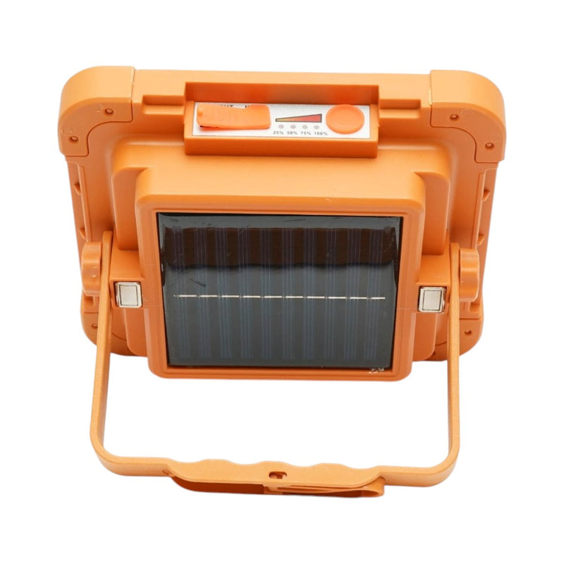Faretto LED portatile da 100 W con pannello solare da 1,5 W, batteria da 3600 mAh, 6 modalità di illuminazione, magnete, gancio e funzione power bank USB (210x170x55 mm) Breckner Germany