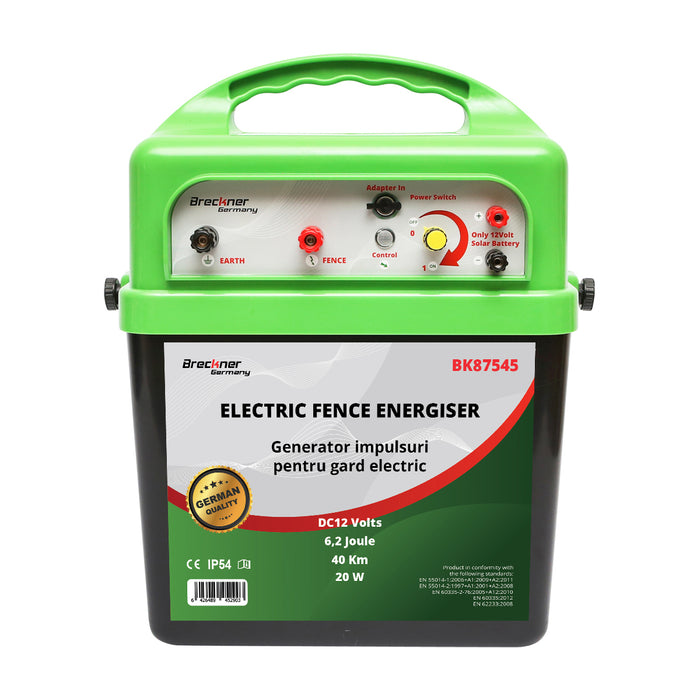 ELETTRIFICATORE A DOPPIA ALIMENTAZIONE PER RECINTO ELETTRICO DC 220V/AC 12V 6,2 Joule, 40 km Recinto elettrico Breckner Germany