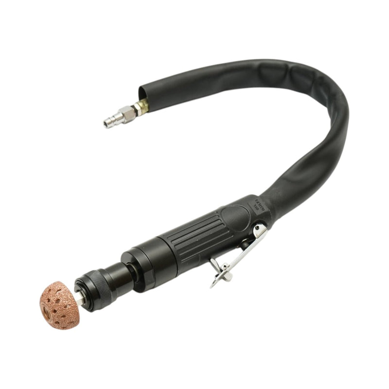 Smerigliatrice pneumatica dritta, 2500 giri/min, mandrino a cambio rapido da 11 mm, pressione di 6,3 bar, per la riparazione di pneumatici. Breckner Germany