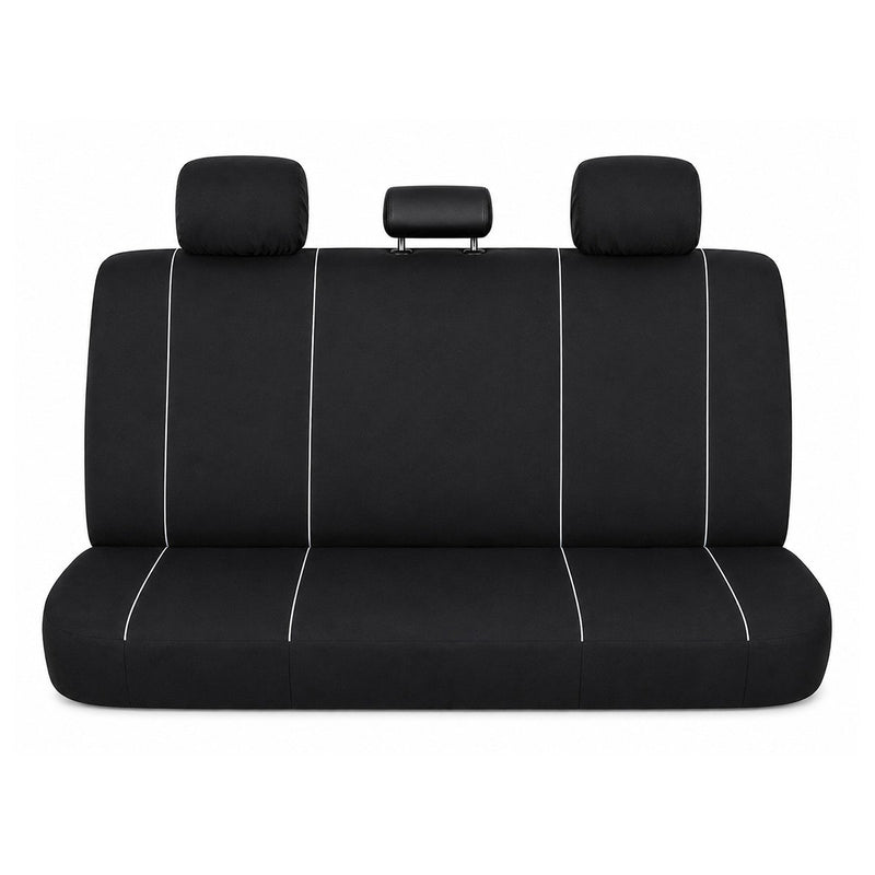 Set coprisedili universali per auto bianco-nero, materiale tessile 8 pezzi