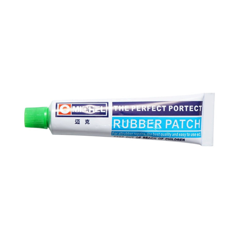 Set di 16 toppe rotonde per vulcanizzazione (50 mm) + 1 tubetto di adesivo (20 ml) per camere d'aria