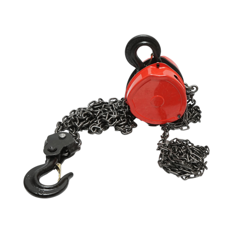 Paranco manuale con catena da 3 m, portata massima 3000 kg, gancio di sicurezza Breckner Germany