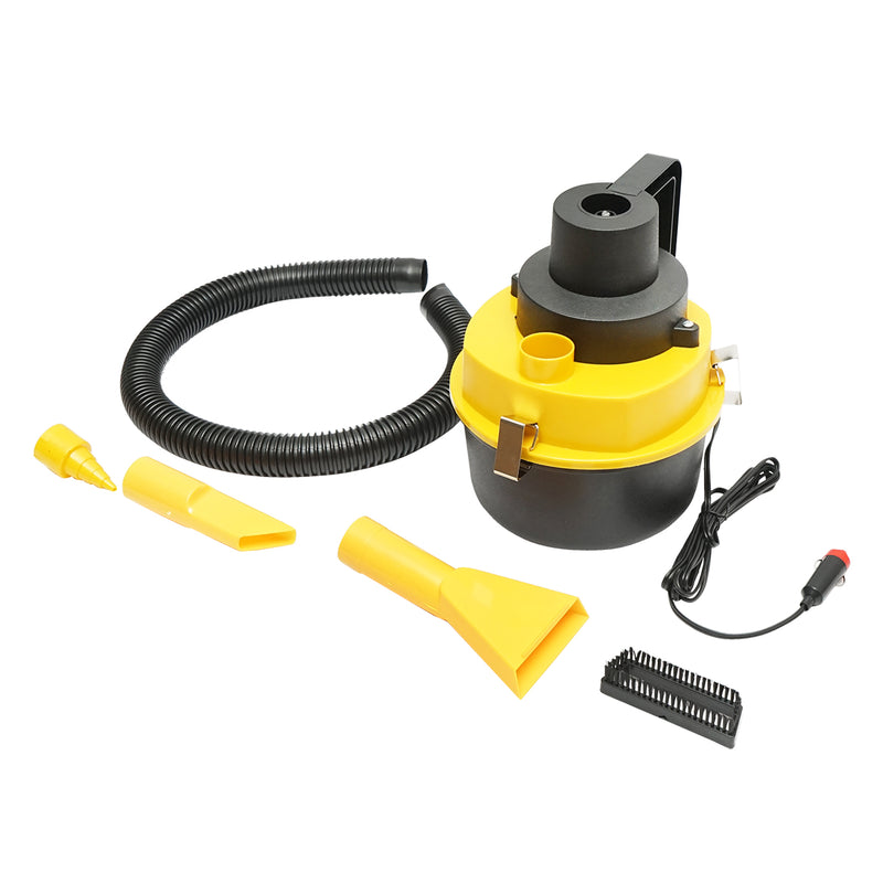 Aspirapolvere per solidi e liquidi, alimentazione tramite presa auto a 12 V, potenza 60 W.