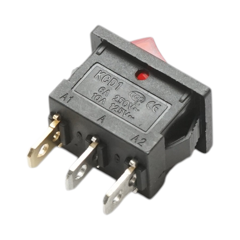 Interruttore a bilanciere universale a 3 pin con LED (250 V CA/6 A, ON/OFF)