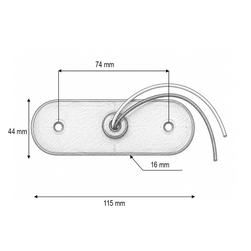 Luce di ingombro laterale ovale a LED effetto neon, 12V-24V, ambra, 24 LED, 115x44x16 mm Breckner Germany
