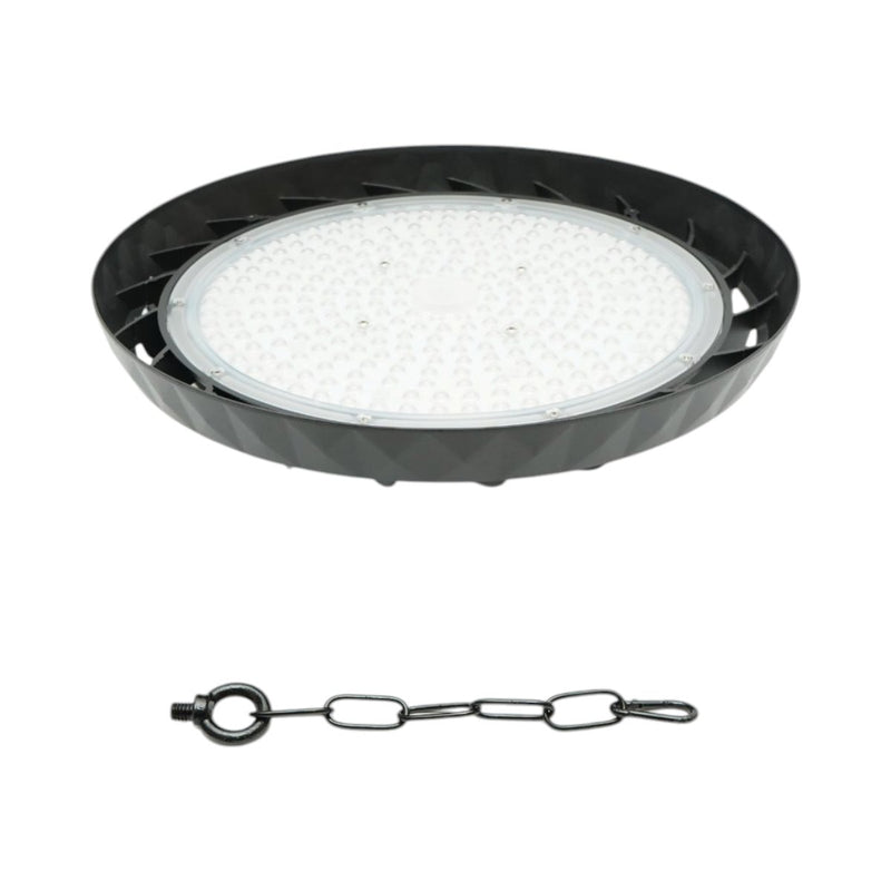 Lampada industriale LED UFO High-Bay 200W, 100-265V, 6500K, 40000lm per capannoni e magazzini, 375x50mm, IP65 Breckner Germany