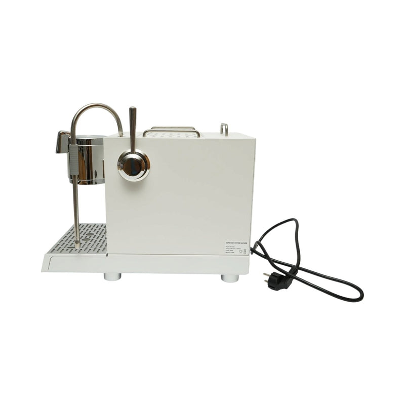 Macchina per caffè espresso professionale semiautomatica "bean-to-cup" con macinacaffè integrato, 2950 W, 220 V, doppio gruppo, sistema di montatura del latte, pressione a 20 bar, serbatoio dell'acqua da 3,5 l e collegamento alla rete idrica.