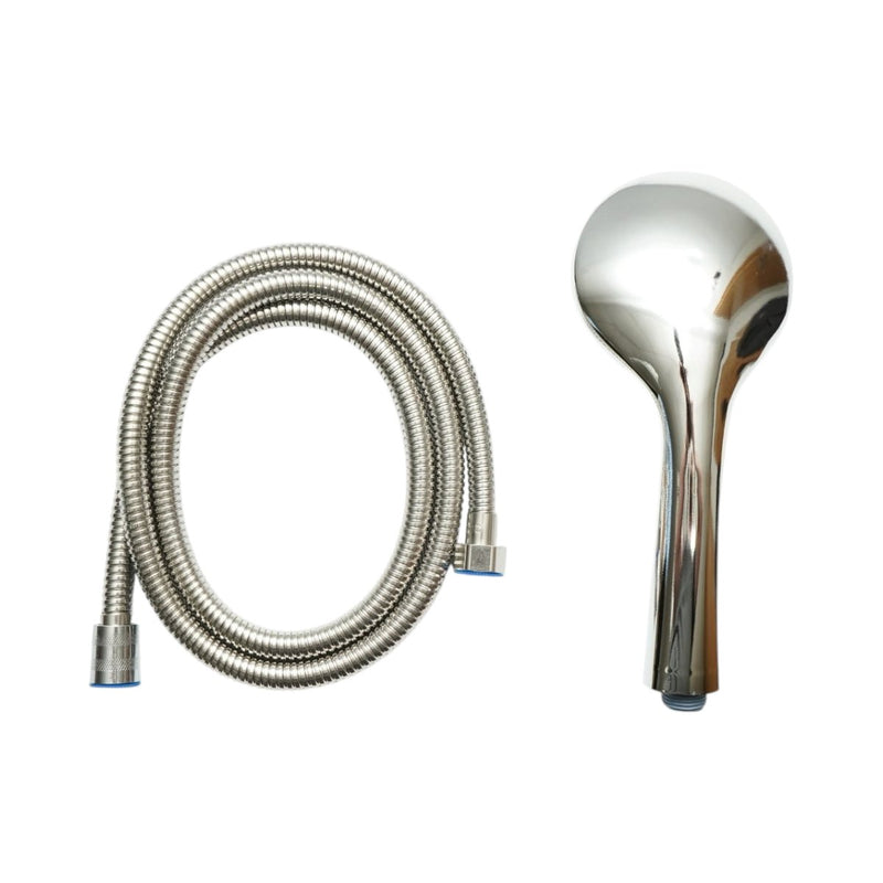 Set doccetta con flessibile zincato da 1,5 m, 5 funzioni, finitura cromo lucido, in plastica (100x240 mm)