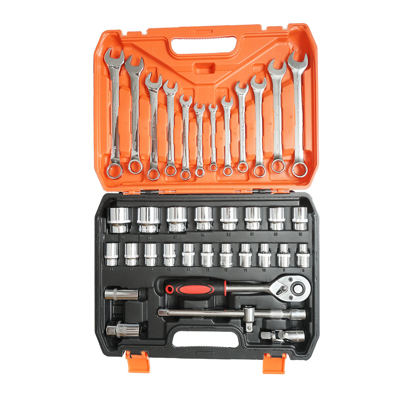 Set di chiavi a bussola 8-32 mm e chiavi combinate 8-19 mm, cacciavite a cricchetto da 1/2 37 pezzi Breckner Germany