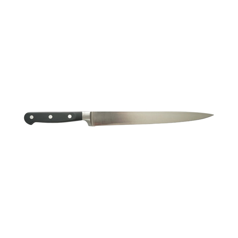 Coltello professionale per affettare da 25 cm, lama in acciaio 5Cr15MoV, manico in ABS nero Breckner Germany