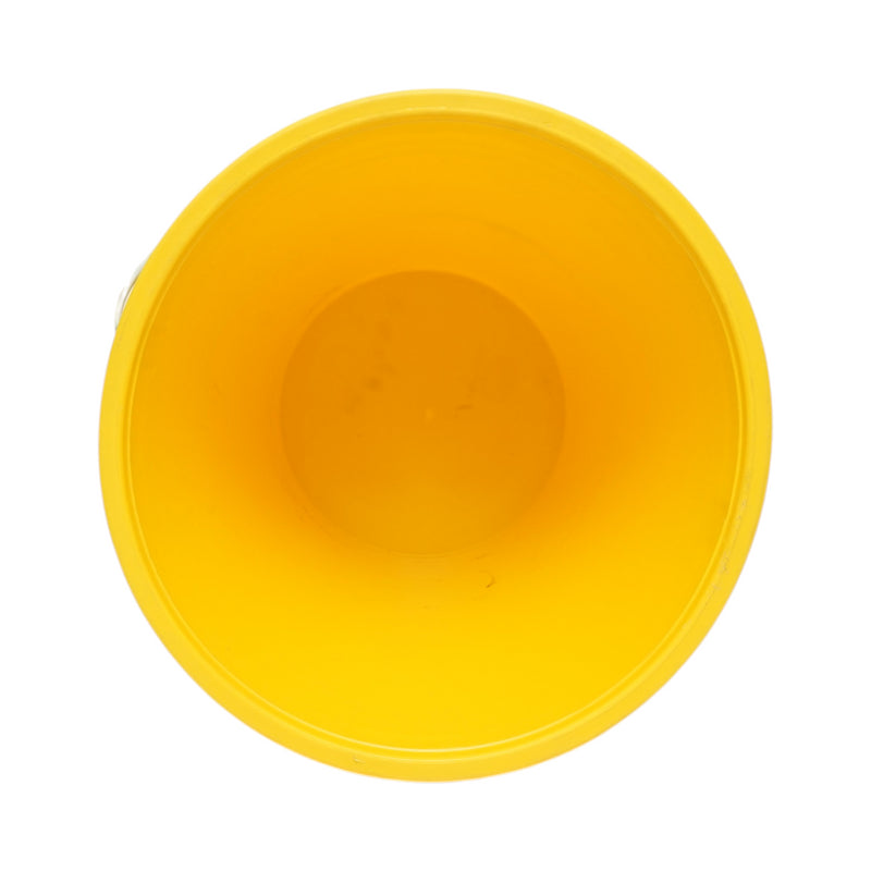 Secchio in plastica per alimentazione animali 10L giallo con manico in metallo