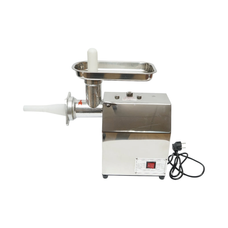 Tritacarne elettrico inox + alluminio 1200W, 220V, capacità 100 kg/h, adattatore per salsicce, 1 setaccio e 1 coltello inclusi 340x185x365mm