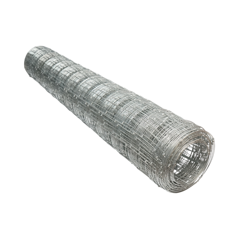 Rotolo di rete metallica zincata a maglia annodata (120 cm x 30 m, diametro filo 2 mm) per recinzioni