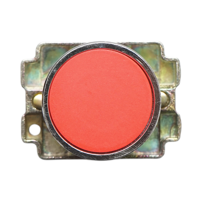 Pulsante in metallo rosso con ritorno 1NO+1NC, 400V/10A, LAY5 Breckner Germany