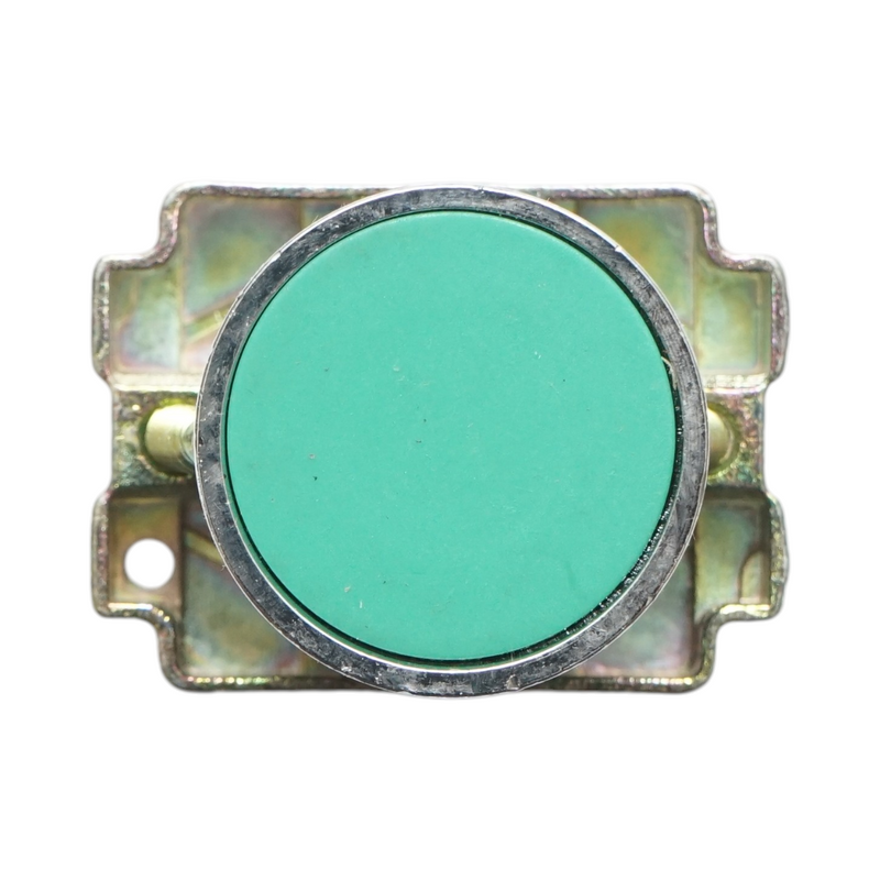 Pulsante in metallo verde con ritorno 1NO+1NC, 400V/10A, LAY5 Breckner Germany