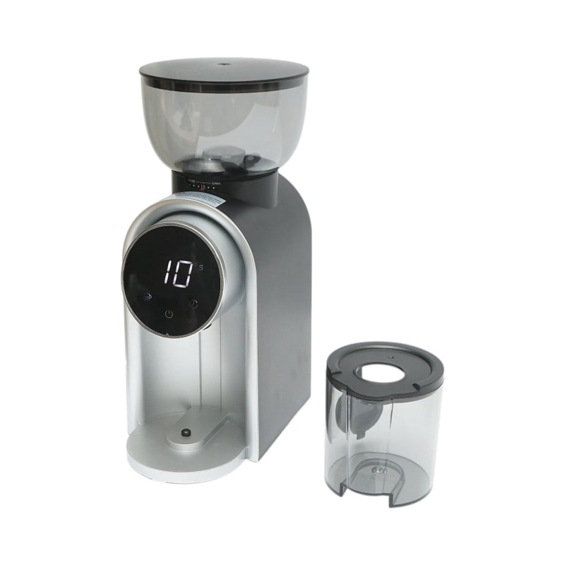 Macinacaffè elettrico automatico 150W, 220V, regolazione della macinatura a 25 livelli, display digitale touch, macine coniche, contenitore chicchi da 250g