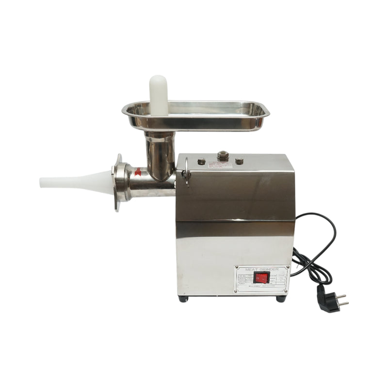 Tritacarne elettrico in acciaio inox + acciaio 1200W, 220V, capacità 100 kg/h, adattatore per salsicce, 1 piastra e 1 coltello inclusi – 340 × 185 × 365 mm