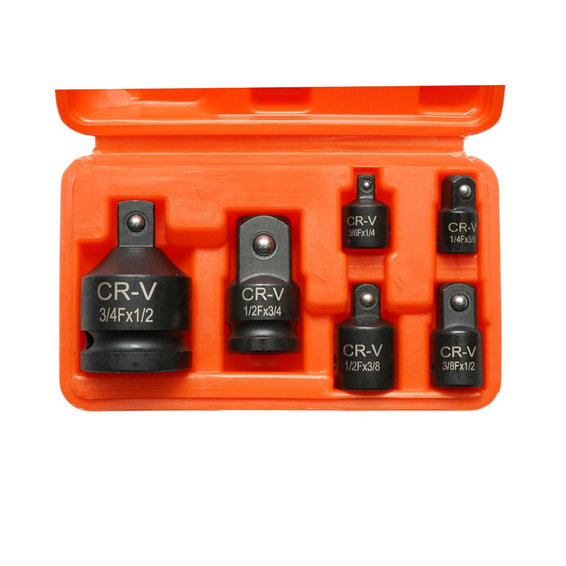 Set da 6 pezzi di adattatori/riduttori a cricchetto in acciaio Cr-V (attacco quadro da 1/4", 3/8", 1/2", 3/4") Breckner Germany
