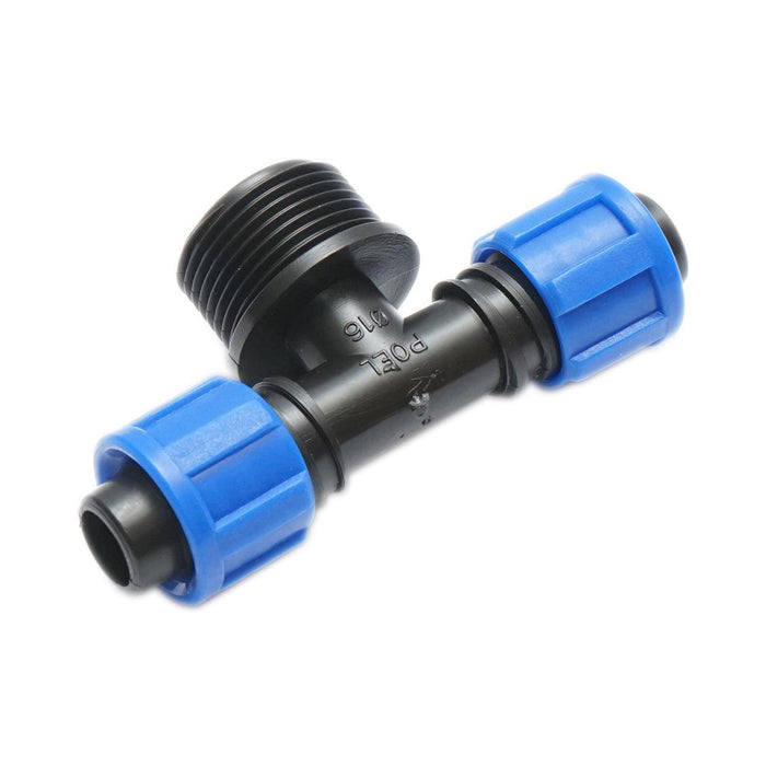 Giunto a ''T'' per Sistema di irrigazione a Goccia PN6-3/4" X 16mm X 3/4" Giunto a Compressione per nastro irrigazione a Goccia