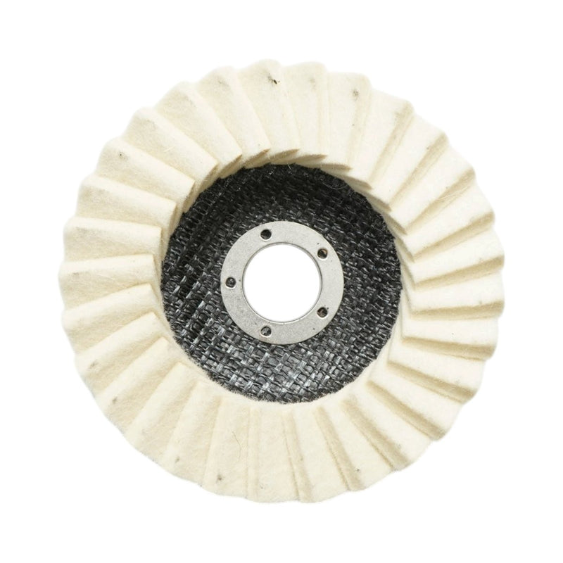 Disco lamellare per lucidatura (feltro) 125x6x22,23 mm, per la lucidatura e la finitura di metallo, acciaio inox e alluminio. Breckner Germany