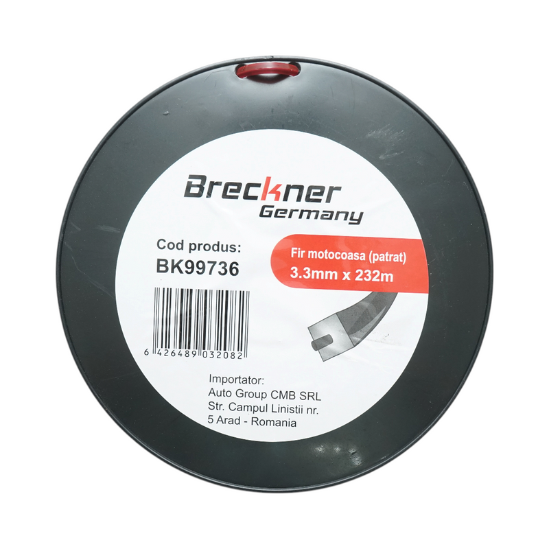 Filo per decespugliatore a sezione quadrata rinforzato, 3,3 mm x 232 m Breckner Germany