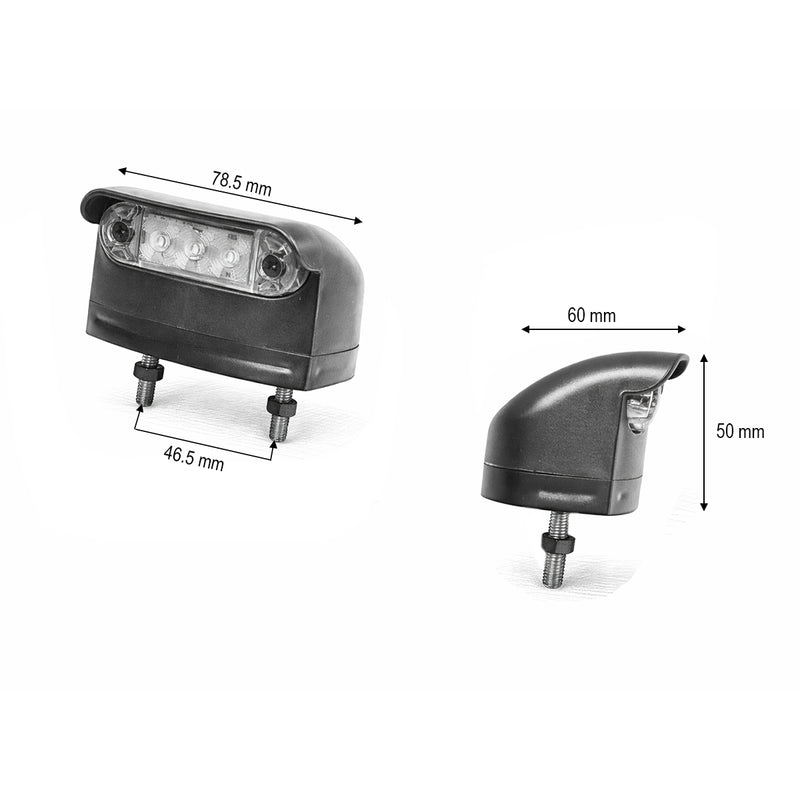 Luce targa a LED 12V-24V – 3 LED, 78,5x50 mm Breckner Germany