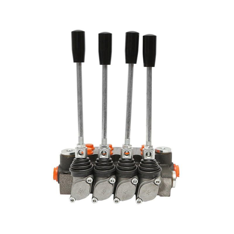 Distributore idraulico a 4 leve, portata 40L/min, con leva inclusa -15 /+80 Breckner Germany