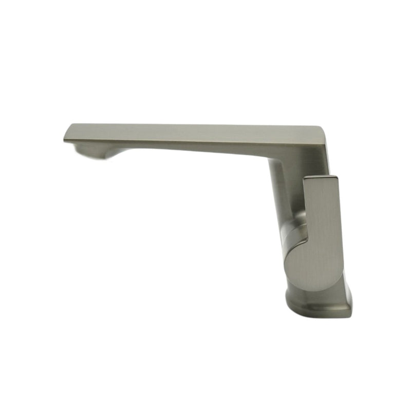 Miscelatore monocomando quadrato per lavabo, colore grigio grafite satinato, acciaio inox, flessibili inclusi