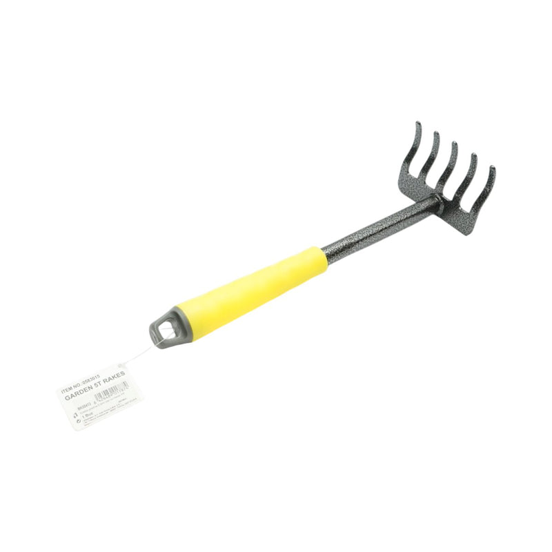 Rastrello da giardino Crownman a 5 denti in acciaio al carbonio (85x300 mm) con impugnatura ergonomica in PP