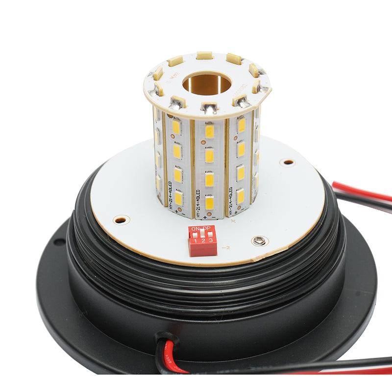 Lampeggiante a LED 10-30V a 3 funzioni, fissaggio a 3 viti, IP65