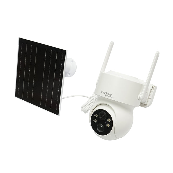 Telecamera di sorveglianza 4 MP con pannello solare 5W, batteria 18650 a ricarica rapida, WIFI 2.4 GHz, rotazione 360° PTZ con sensore di movimento, rilevamento umano PIR, allarme, visione notturna e applicazione iCSee