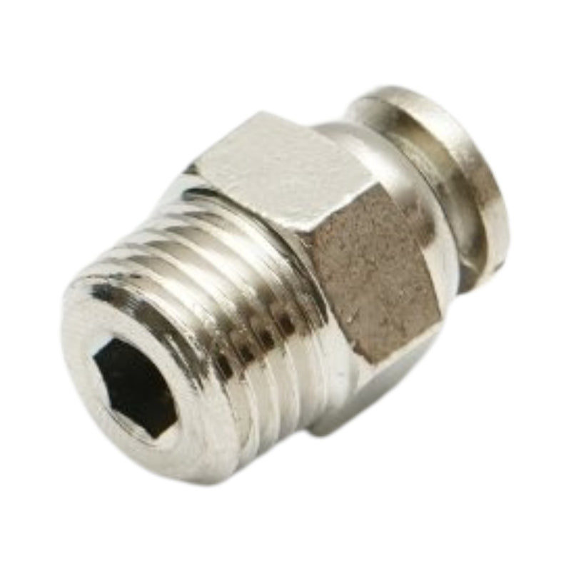 Raccordo rapido metallico dritto da 6 mm, filetto maschio da 1/4 di pollice
